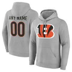 Cincinnati Bengals Team Authentic Personalized Name & Number Hoodie - Gray cheap