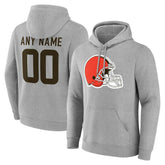 Cleveland Browns Team Authentic Personalized Name & Number Hoodie - Gray discount