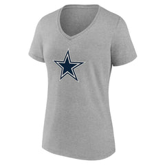 Dallas Cowboys Women's Team Authentic Personalized Name & Number V-Neck T-Shirt - Gray on sale