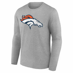 Denver Broncos Team Authentic Personalized Name & Number Long Sleeve T-Shirt - Gray outlet
