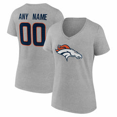 Denver Broncos Women's Team Authentic Personalized Name & Number V-Neck T-Shirt - Gray online