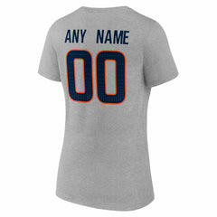Denver Broncos Women's Team Authentic Personalized Name & Number V-Neck T-Shirt - Gray online