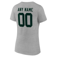 Green Bay Packers Women's Team Authentic Personalized Name & Number V-Neck T-Shirt - Gray outlet