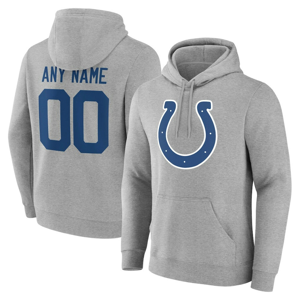 Indianapolis Colts Team Authentic Personalized Name & Number Hoodie - Gray sale