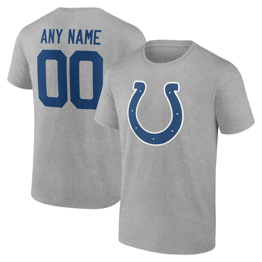 Indianapolis Colts Team Authentic Personalized Name & Number T-Shirt - Gray on sale