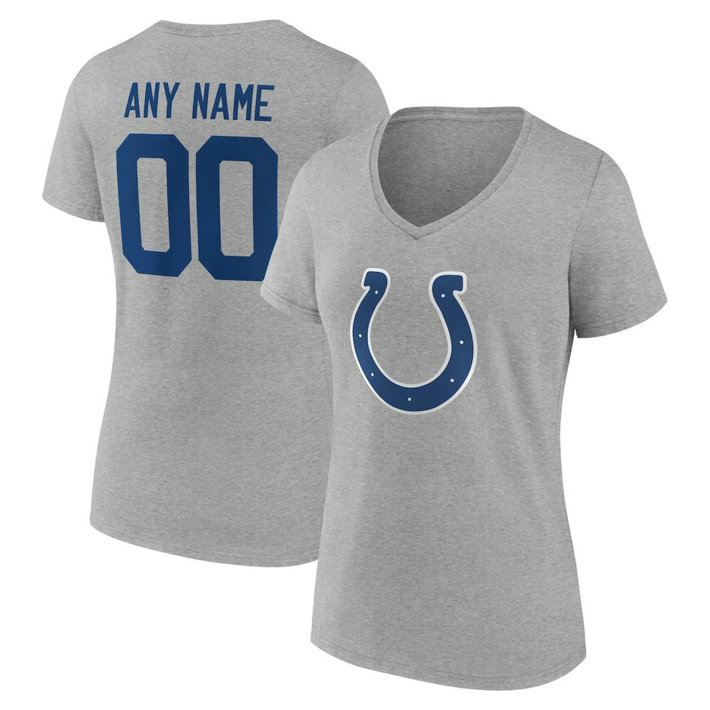 Indianapolis Colts Women's Team Authentic Personalized Name & Number V-Neck T-Shirt - Gray outlet