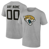 Jacksonville Jaguars Team Authentic Personalized Name & Number T-Shirt - Gray discount