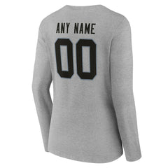 Las Vegas Raiders Women's Team Authentic Personalized Name & Number Long Sleeve V-Neck T-Shirt - Gray on sale