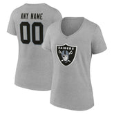 Las Vegas Raiders Women's Team Authentic Personalized Name & Number V-Neck T-Shirt - Gray online