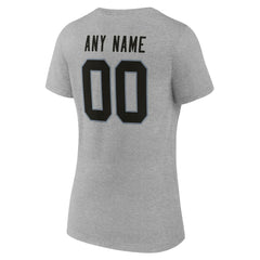 Las Vegas Raiders Women's Team Authentic Personalized Name & Number V-Neck T-Shirt - Gray online