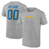 Los Angeles Chargers Team Authentic Personalized Name & Number T-Shirt - Gray outlet