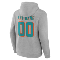 Miami Dolphins Team Authentic Personalized Name & Number Hoodie - Gray cheap