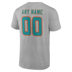Miami Dolphins Team Authentic Personalized Name & Number T-Shirt - Gray online