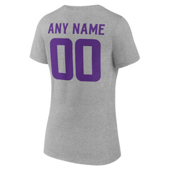 Minnesota Vikings Women's Team Authentic Personalized Name & Number V-Neck T-Shirt - Gray cheap