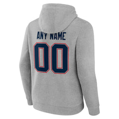 New England Patriots Team Authentic Personalized Name & Number Hoodie - Gray outlet