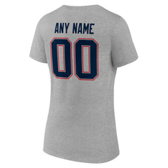 New England Patriots Women's Team Authentic Personalized Name & Number V-Neck T-Shirt - Gray online