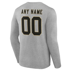 New Orleans Saints Team Authentic Personalized Name & Number Long Sleeve T-Shirt - Gray on sale