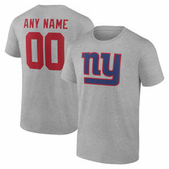 New York Giants Team Authentic Personalized Name & Number T-Shirt - Gray on sale