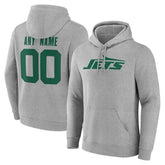 New York Jets Team Authentic Personalized Name & Number Hoodie - Gray outlet