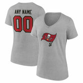 Tampa Bay Buccaneers Women's Team Authentic Personalized Name & Number V-Neck T-Shirt - Gray discount