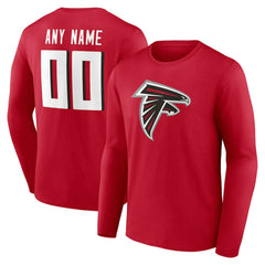 Atlanta Falcons Team Authentic Personalized Name & Number Long Sleeve T-Shirt - Red outlet