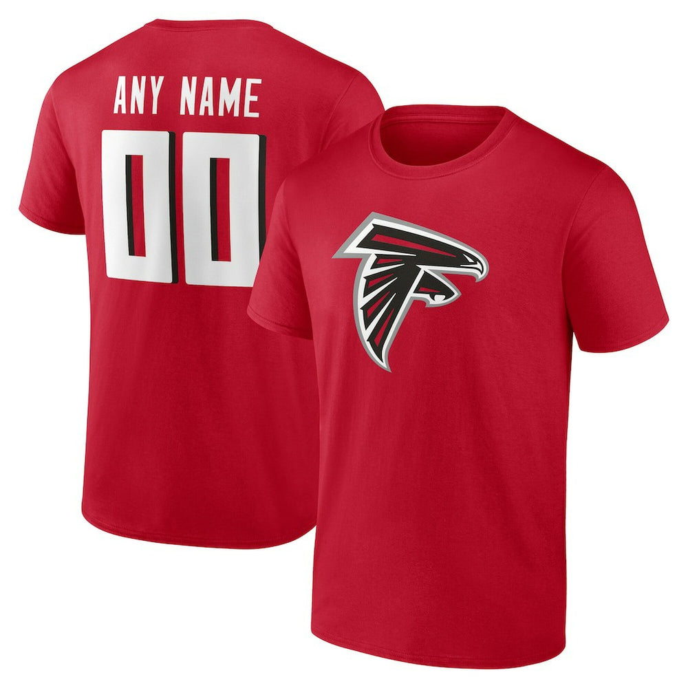 Atlanta Falcons Team Authentic Personalized Name & Number T-Shirt - Red sale