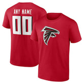 Atlanta Falcons Team Authentic Personalized Name & Number T-Shirt - Red sale