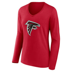 Atlanta Falcons Women's Team Authentic Personalized Name & Number Long Sleeve V-Neck T-Shirt - Red outlet