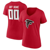 Atlanta Falcons Women's Team Authentic Personalized Name & Number V-Neck T-Shirt - Red online