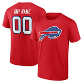 Buffalo Bills Team Authentic Personalized Name & Number T-Shirt - Red for sale