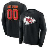 Kansas City Chiefs Team Authentic Personalized Name & Number Sweatshirt - Black outlet