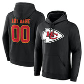 Kansas City Chiefs Team Authentic Personalized Name & Number Hoodie - Black discount
