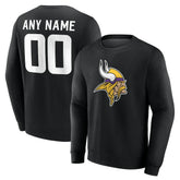 Minnesota Vikings Team Authentic Personalized Name & Number Sweatshirt - Black online