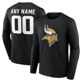 Minnesota Vikings Team Authentic Personalized Name & Number Long Sleeve T-Shirt - Black outlet