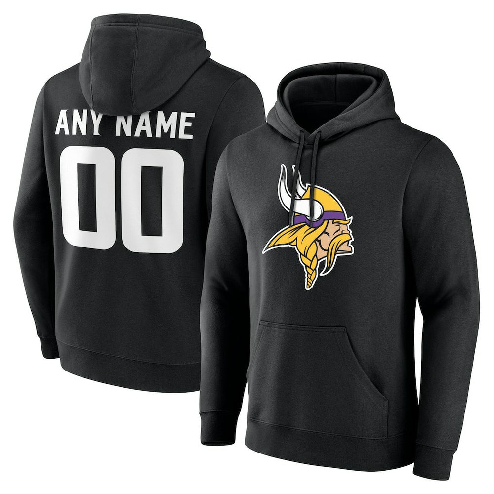 Minnesota Vikings Team Authentic Personalized Name & Number Hoodie - Black discount