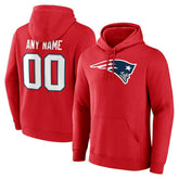 New England Patriots Team Authentic Personalized Name & Number Hoodie - Red discount