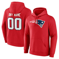 New England Patriots Team Authentic Personalized Name & Number Hoodie - Red discount