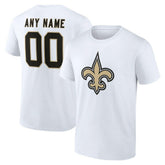 New Orleans Saints Team Authentic Personalized Name & Number T-Shirt - White sale