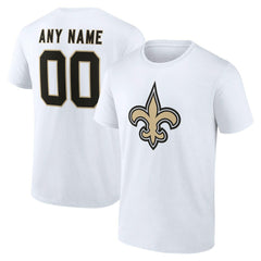 New Orleans Saints Team Authentic Personalized Name & Number T-Shirt - White sale