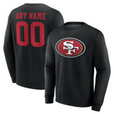 San Francisco 49ers Team Authentic Personalized Name & Number Sweatshirt - Black outlet