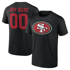 San Francisco 49ers Team Authentic Personalized Name & Number T-Shirt - Black on sale