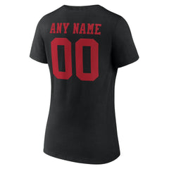 San Francisco 49ers Women's Team Authentic Personalized Name & Number V-Neck T-Shirt - Black cheap