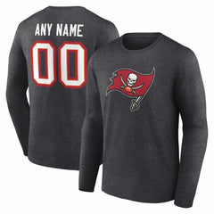 Tampa Bay Buccaneers Team Authentic Personalized Name & Number Long Sleeve T-Shirt - Charcoal on sale