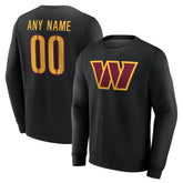 Washington Commanders Team Authentic Personalized Name & Number Sweatshirt - Black sale
