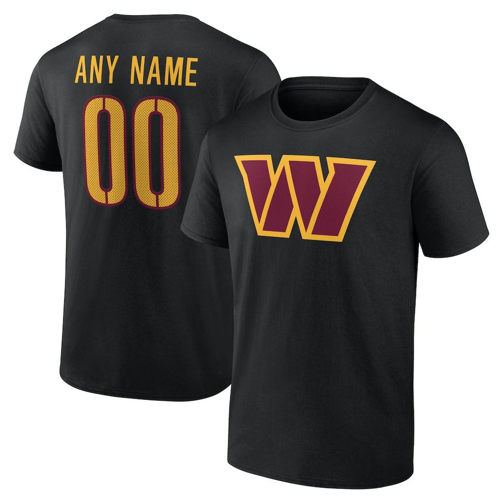 Washington Commanders Team Authentic Personalized Name & Number T-Shirt - Black outlet