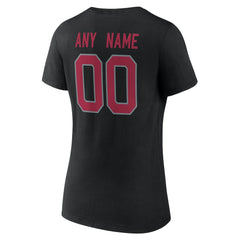 Arizona Cardinals Women's Team Authentic Personalized Name & Number V-Neck T-Shirt - Black for sale