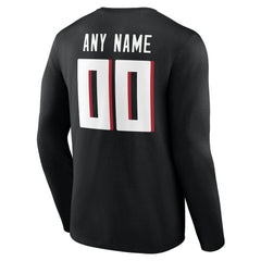 Atlanta Falcons Team Authentic Personalized Name & Number Long Sleeve T-Shirt - Black on sale