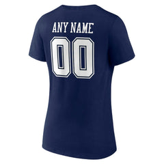 Dallas Cowboys Women's Team Authentic Personalized Name & Number V-Neck T-Shirt - Navy outlet