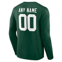 Green Bay Packers Team Authentic Personalized Name & Number Long Sleeve T-Shirt - Green on sale