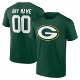 Green Bay Packers Team Authentic Personalized Name & Number T-Shirt - Green outlet